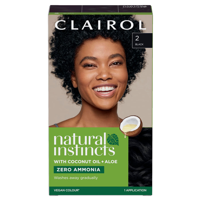 Clairol Natural Instincts Hair Dye 2 Black - 177ml - Colourants at MyPerfumeShop by Clairol