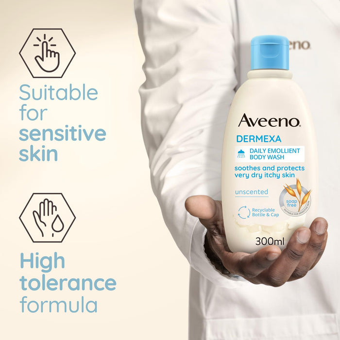 Aveeno Dermexa Daily Emollient Body Wash - 300ml - Bath & Shower at MyPerfumeShop by Aveeno