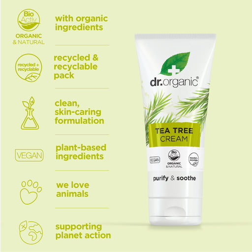 Dr Organic Tea Tree Cream - 50ml - Homeopathy at MyPerfumeShop by Dr Organic