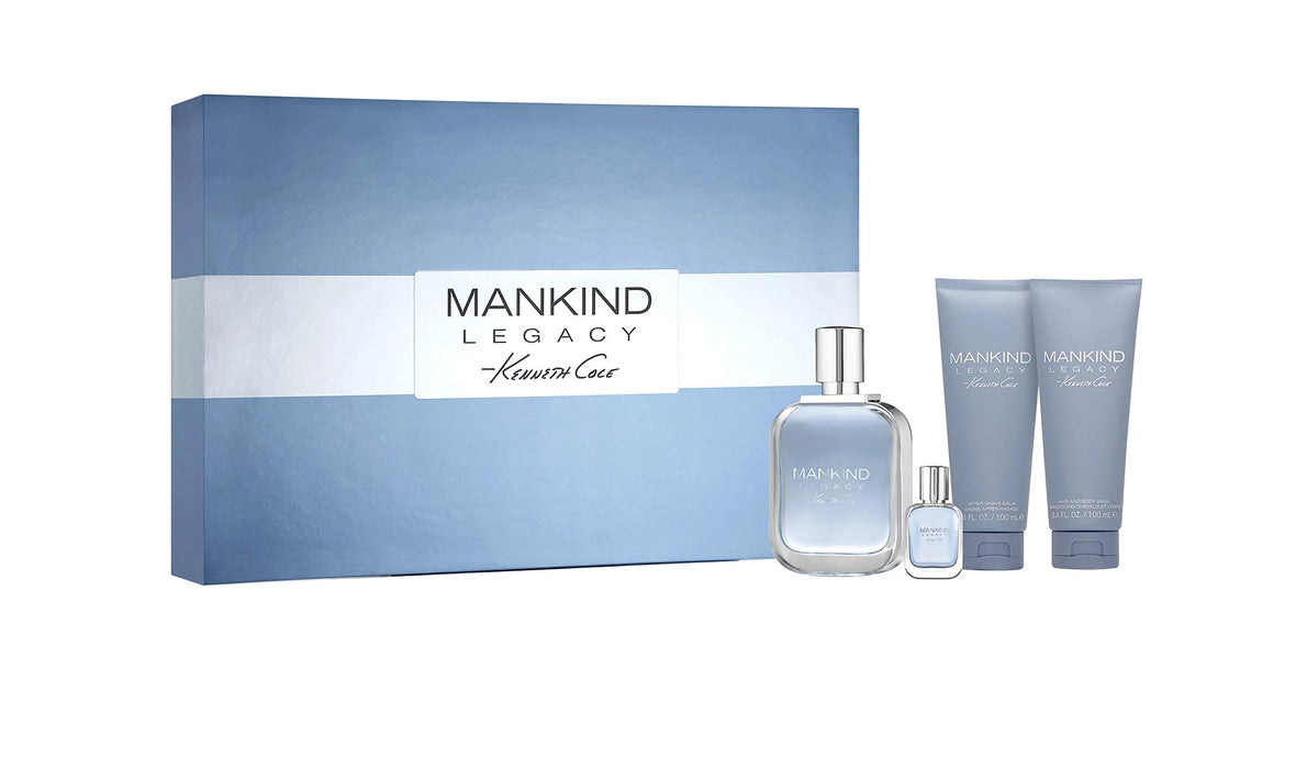 Kenneth Cole Mankind Legacy 4-Piece Gift Set – EDT, Aftershave Balm, Hair & Body Wash