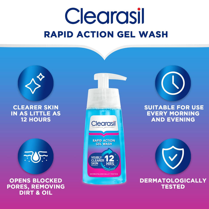 Clearasil Ultra Dual Action Gel Wash - 150ml - Regime Skin Care at MyPerfumeShop by Clearasil