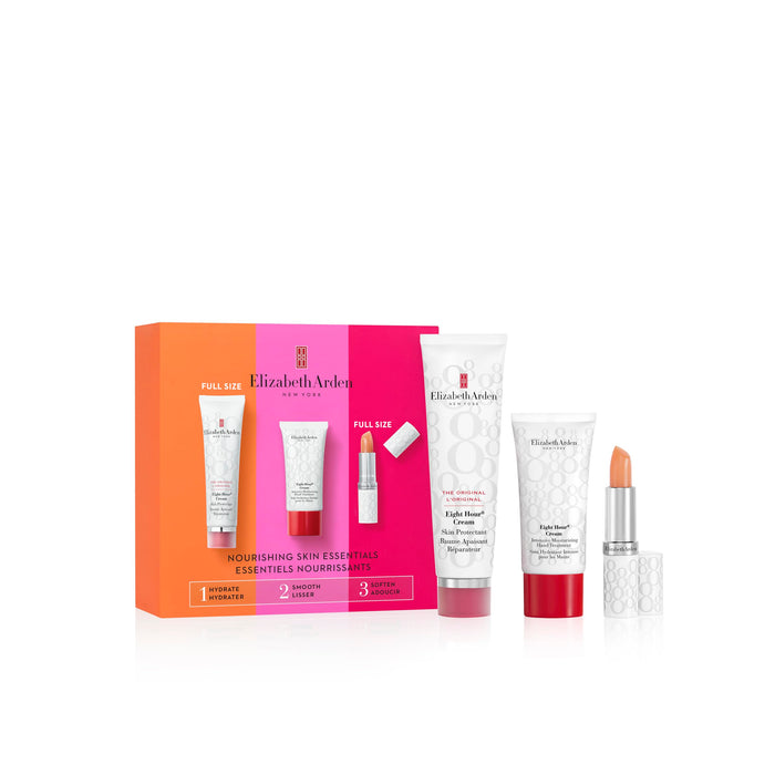 Elizabeth Arden Nourishing Skin Essentials 3 Piece Gift Set: Hand Cream 50ml - Hand Treatment 30ml - Lipstick 3.7g - Gift Set at MyPerfumeShop by Elizabeth Arden