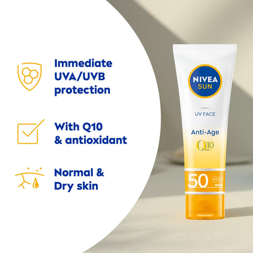 Nivea Sun UV Face Q10 Anti-Age & Anti-Pigments SPF 50 - 50ml - Sun Preps at MyPerfumeShop by Nivea Sun