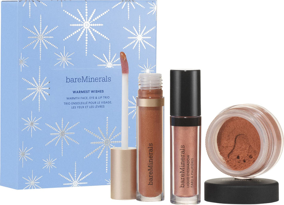 Bare Minerals Warmest Wishes 3 Piece Gift Set: Loose Bronzer 1.5g - Lip Gloss 4ml - Liquid Eyeshadow 3.3ml - Beauty at MyPerfumeShop by Bare Minerals