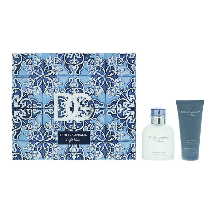 Light Blue Dolce Gabbana Pour Homme 2 Piece Gift Set: Eau De Toilette 75ml - Aftershave Balm 50ml - Beauty at MyPerfumeShop by Dolce & Gabbana