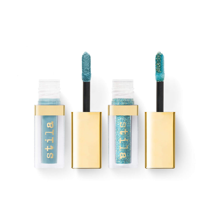 Stila Double Dip Suede Shade & Glitter & Glow Liquid Eye Shadow 2 x 2.25ml - Beach Wave - Eye Shadows at MyPerfumeShop by Stila