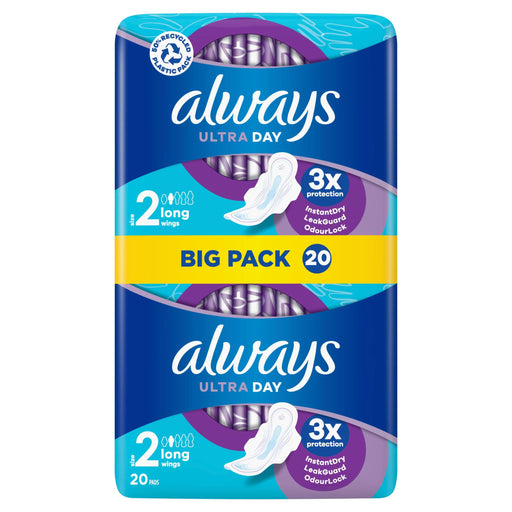 Always Ultra Sanitary Towels Long Wings Size 2 x 20 - Sanitary Towels at MyPerfumeShop by Always