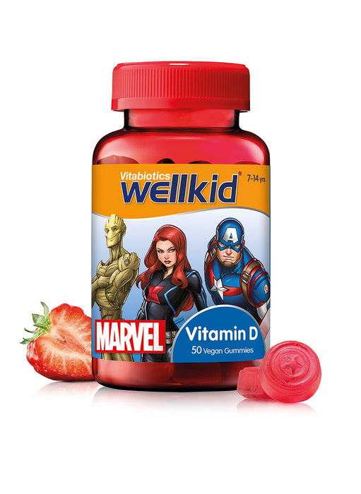 Vitabiotics WellKid Vitamin D Vegan Soft Jellies 7-14 Yrs Marvel Pack x 50 - Children at MyPerfumeShop by Wellkid