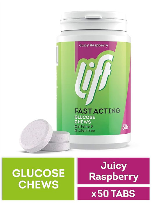 Lift | Fast-Acting Glucose Chewable Energy Raspberry 50 Tablets - Energy & Mind at MyPerfumeShop by Lift