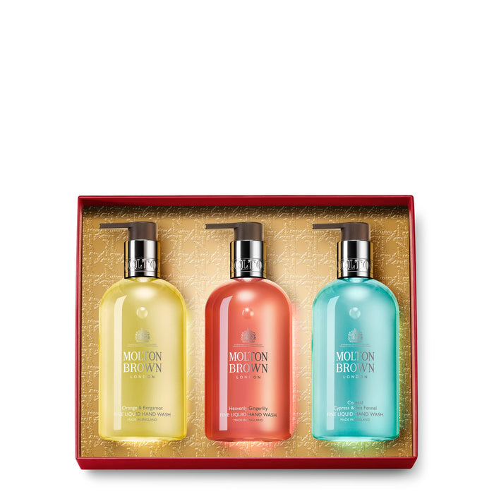 Molton Brown Floral And Marine  Piece Gift Set: Orange  Bergamo Hand Wash 300ml - Gingerlily Hand Wash 300ml - Coastal Cypress  Sea Hand Wash 300ml - Hand Wash at MyPerfumeShop by Molton Brown