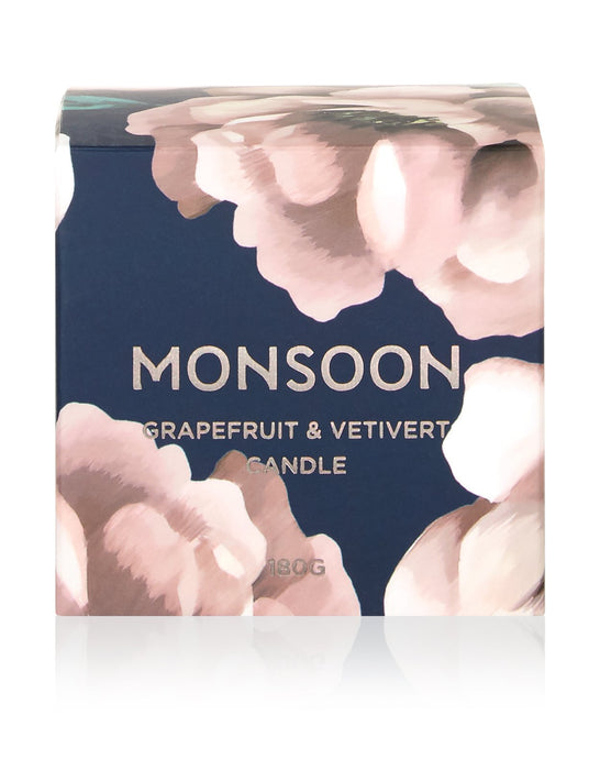 Monsoon Grapefruit & Vetiver Scented Candle 180g - Bath & Body at MyPerfumeShop by Monsoon