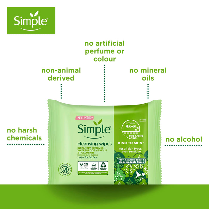 Simple Facial Wipes Cleansing x 25 - Regime Skin Care at MyPerfumeShop by Simple