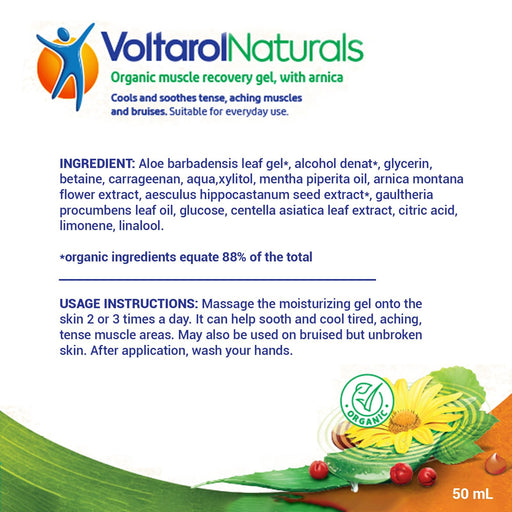 Voltarol Naturals Organic Muscle Recovery Gel - 50ml - Pain Relief Topical at MyPerfumeShop by Voltarol