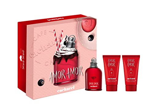 Amor Amor Cacharel 3 Piece Gift Set: Eau De Toilette 50ml - 2 x Body Lotion 50ml - Bath & Body Gift Sets at MyPerfumeShop by Cacharel