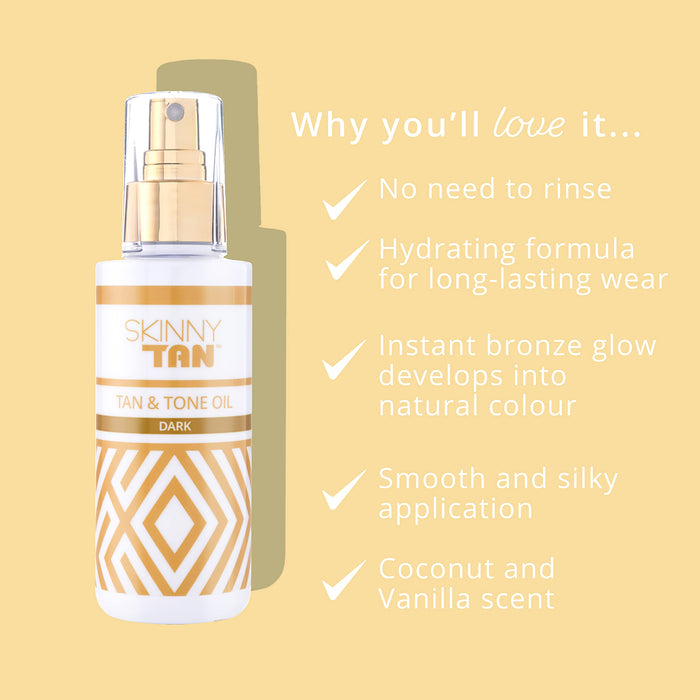 Skinny Tan Tan & Tone Self Tanning Oil Dark 145ml - Body at MyPerfumeShop by Skinny Tan