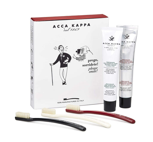 Acca Kappa 5 Piece Gift Set: Toothpaste 2 x 100ml - Toothbrush x 3 - Manual Toothbrushes at MyPerfumeShop by Acca Kappa