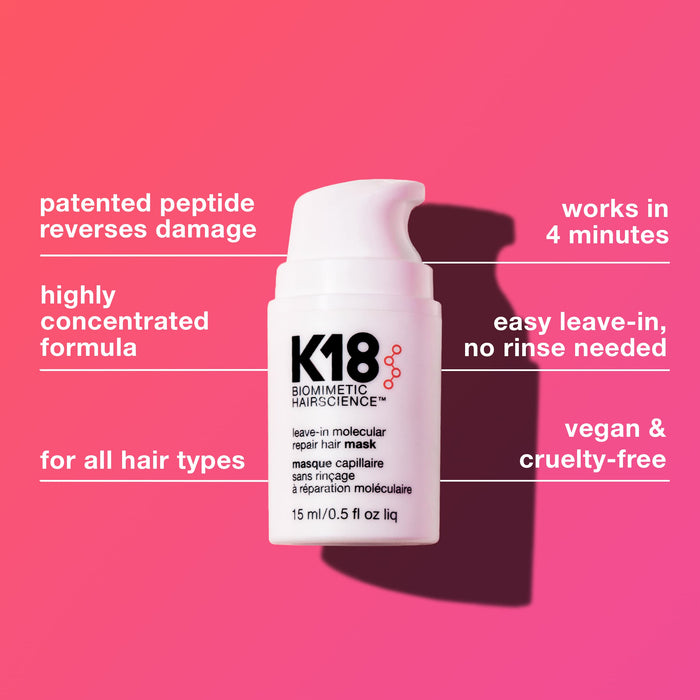 K18 Leave-In Molecular Repair Hair Mask 15ml - Haircare at MyPerfumeShop by K18