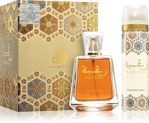 Lattafa Perfumes Raghba Gift Set 100ml EDP + 50ml Deodorant Spray - Unisex at MyPerfumeShop by Lattafa Perfumes