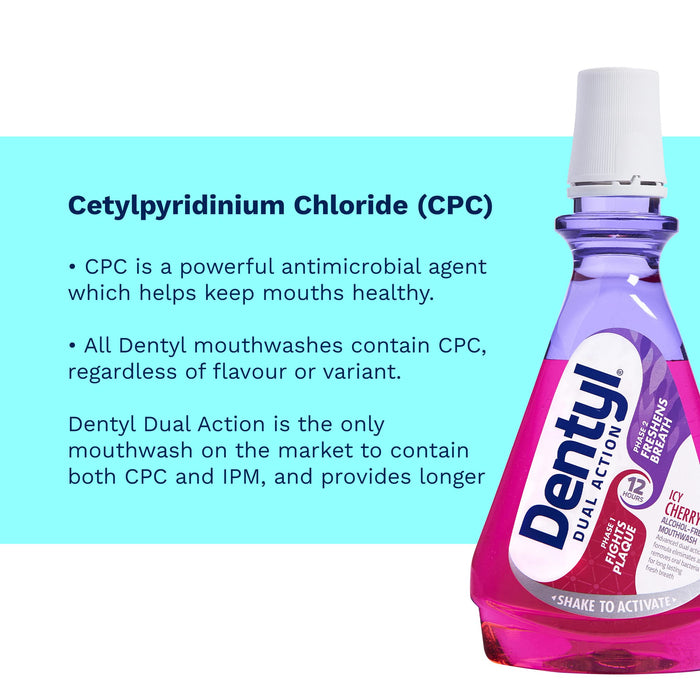 Dentyl Dual Action Icy Cherry CPC Mouthwash - 500ml - Mouth Fresheners at MyPerfumeShop by Dentyl