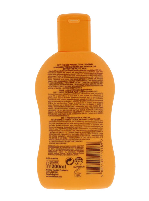 Malibu Sun Lotion SPF10 Low Protection 200ml Lotion - Sun Protection at MyPerfumeShop by Malibu