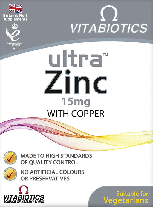 Vitabiotics Ultra Zinc 15mg with Copper 60 Tablets - Immune Support at MyPerfumeShop by Vitabiotics Ultra