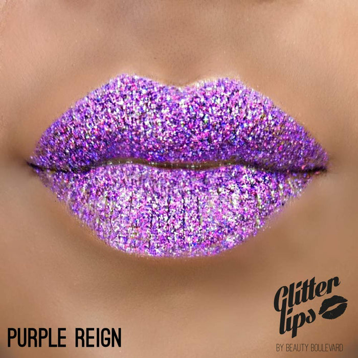 Beauty Blvd Glitter Lips Purple Reign 3 Piece Gift Set: Gloss Bond 3.5ml - Glitter 3g - Lip Brush - Lips at MyPerfumeShop by Beauty Blvd