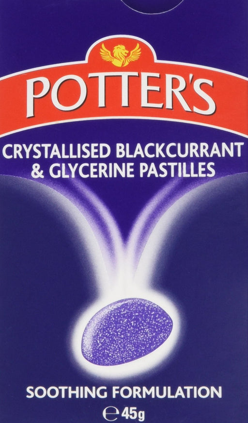 Potter's Pastilles Blackcurrant & Glycerine - 45g - Cough &Colds at MyPerfumeShop by Potter's Herbals