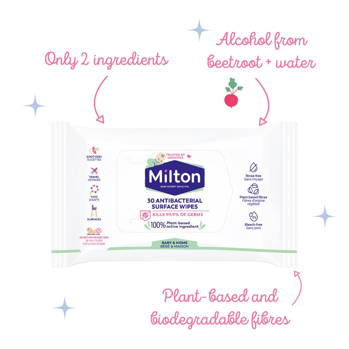 Milton Anti-Bacterial Surface Wipes x 30 - Sterilisation at MyPerfumeShop by Milton