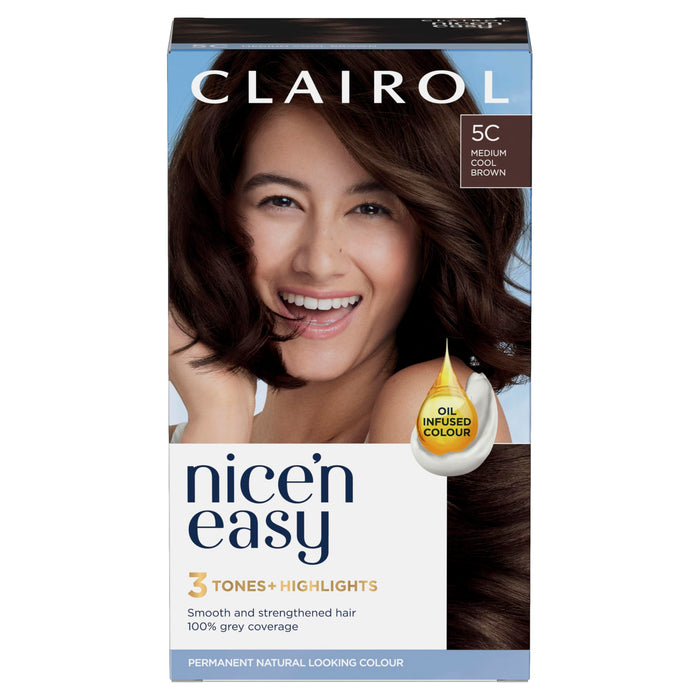 Nice & Easy Care Colour Medium Cool Brown 5C - Colourants at MyPerfumeShop by Clairol