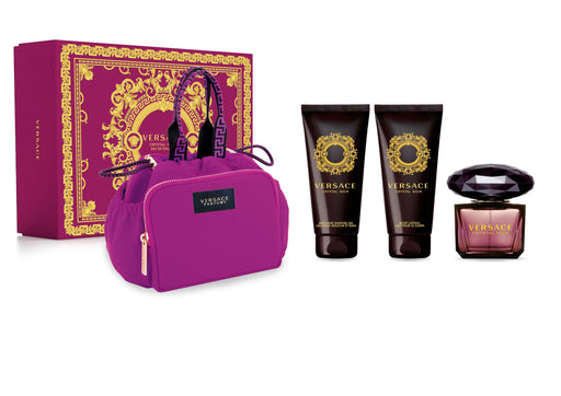 Versace Cristal Noir 4 Piece Gift Set: Eau de Toilette 90ml - Shower Gel 100ml - Body Lotion 100ml - Bag - Gift Set at MyPerfumeShop by Versace