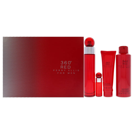 Perry Ellis 360 Red for Men Gift Set 100ml EDT + 90ml Shower Gel + 200ml Deodorant Spray + Mini 7ml EDT - For Him at MyPerfumeShop by Perry Ellis