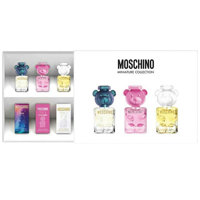 Moschino Miniatures Gift Set 5ml Toy 2 Pearl EDP + 5ml Toy 2 Bubble Gum EDT + 5ml Toy 2 EDP