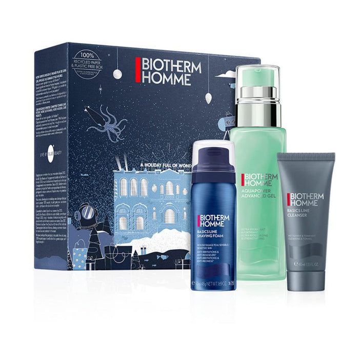 Biotherm Homme Aquapower Gift Set 75ml Aquapower Advanced Gel + 4ml Basic Line Cleanser + 50ml Foam Shaver - Face Gel at MyPerfumeShop by Biotherm