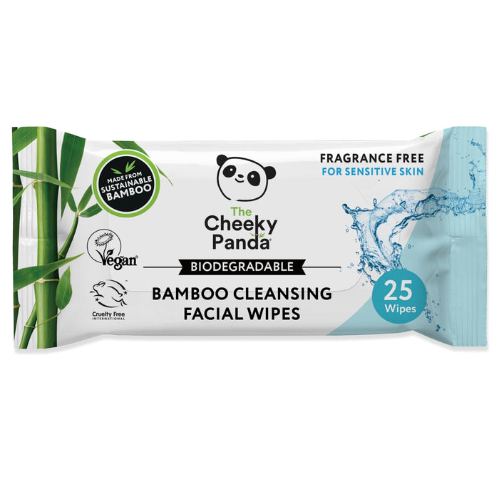 Cheeky Panda Biodegradable Bamboo Cleansing Facial Wipes Unscented - 25x185g - Cotton Wool. Tissues. Wipes at MyPerfumeShop by The Cheeky Panda