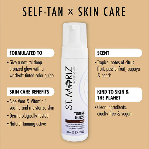 St Moriz Instant Self Tanning Mousse Dark - 200ml - Sun Preps at MyPerfumeShop by St. Moriz