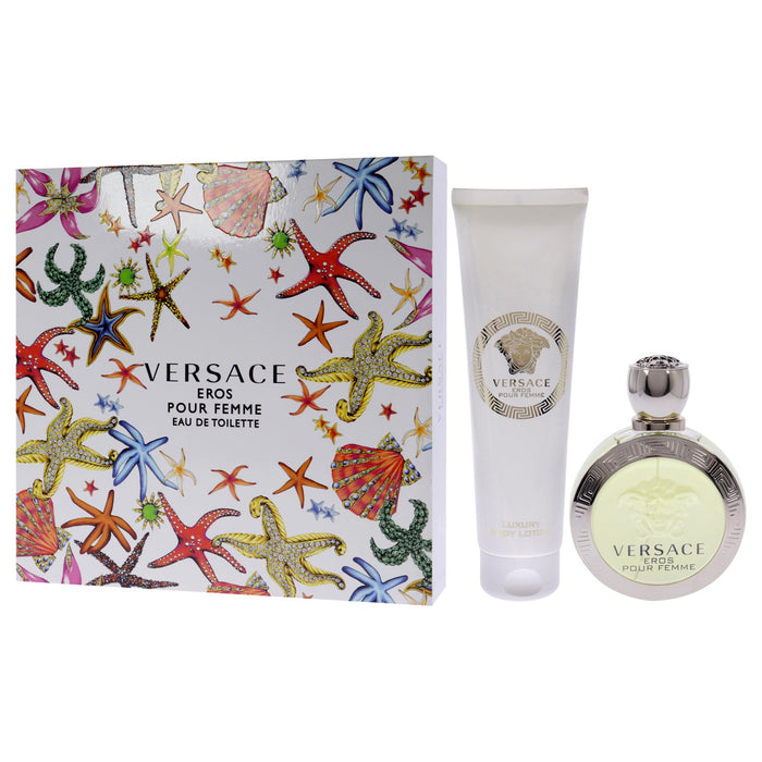 Versace Eros Pour Femme 2 Piece Gift Set: Eau de Toilette 100ml - Body Lotion 15 - Gift Set at MyPerfumeShop by Versace