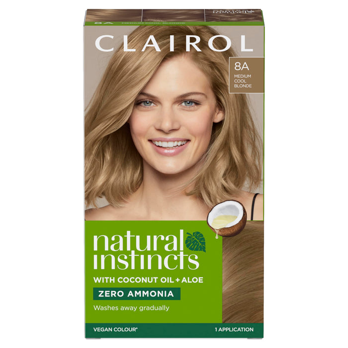 Clairol Natural Instincts Hair Dye 8A Medium Ash Blonde - 177ml - Colourants at MyPerfumeShop by Clairol