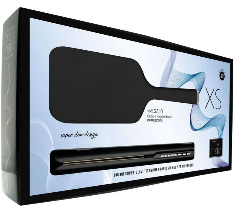 AGV Hair MyHair Set XS Straightener Matte Black + Black Paddle Brush - Hair Care at MyPerfumeShop by AGV Hair