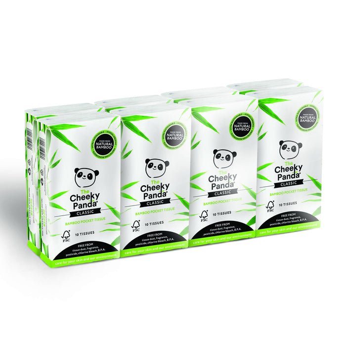 Cheeky Panda Classic Bamboo Pocket Tissue - 8x18g - Cotton Wool. Tissues. Wipes at MyPerfumeShop by The Cheeky Panda