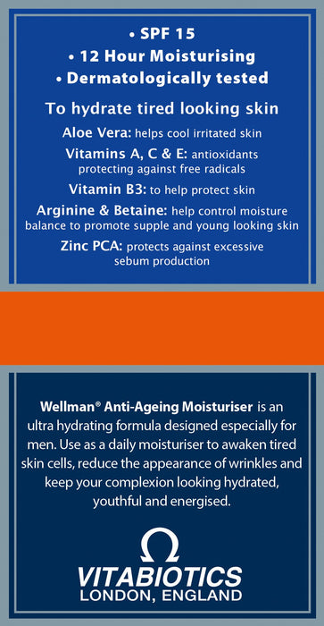 Vitabiotics Wellman Anti-Ageing Moisturiser SPF15 - 50ml - Skin at MyPerfumeShop by Vitabiotics