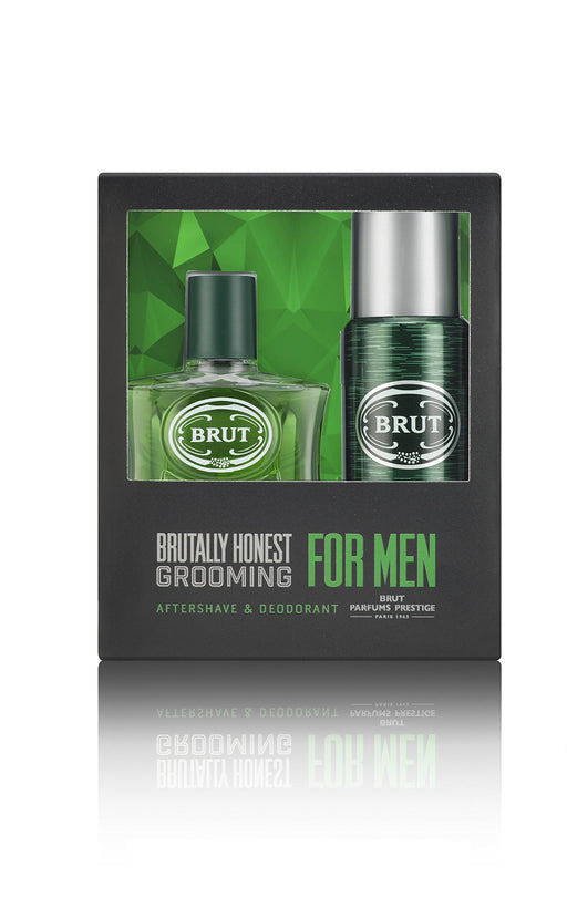 Brut Brut Gift Set 100ml Aftershave + 200ml Deodorant Spray - Seasonal Gift at MyPerfumeShop by Brut