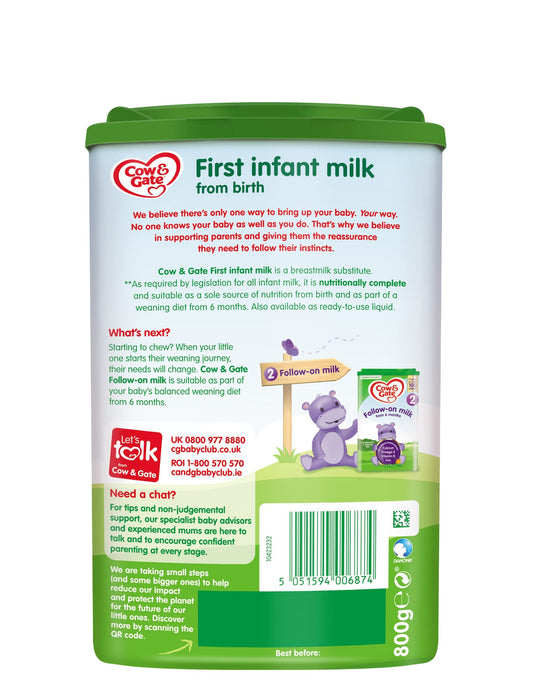 Cow & Gate First Infant Milk 1 from Birth - 6 Months - 800g - Milk at MyPerfumeShop by Cow & Gate