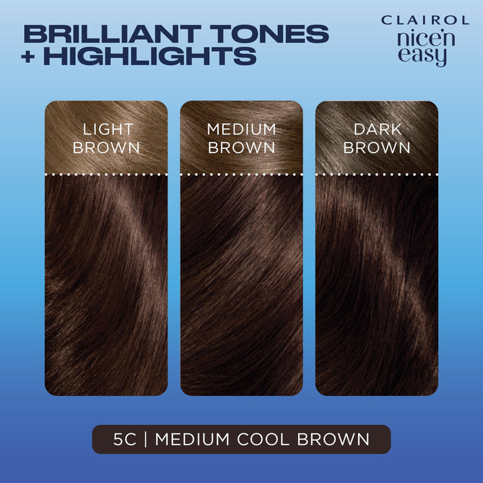 Nice & Easy Care Colour Medium Cool Brown 5C - Colourants at MyPerfumeShop by Clairol