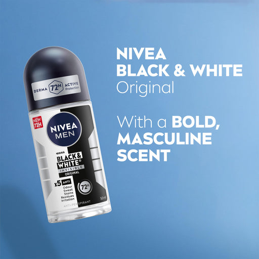 Nivea For Men Black & White Anti-Perspirant Deodorant Roll-On - Personal Hygiene at MyPerfumeShop by Nivea