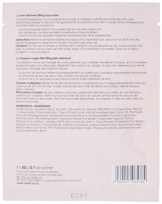 Rodial Pink Diamond Instant Lifting Face Mask 20g - Beauty at MyPerfumeShop by Rodial