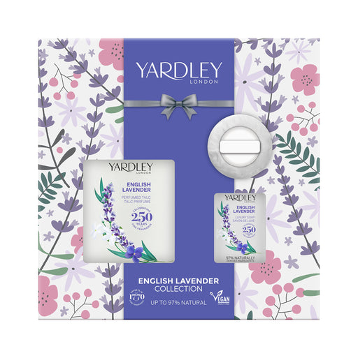 Yardley English Lavender Talc & Soap Talc 200g + Soap 100g +Dusting puff Set - Talcum Powders at MyPerfumeShop by Yardley