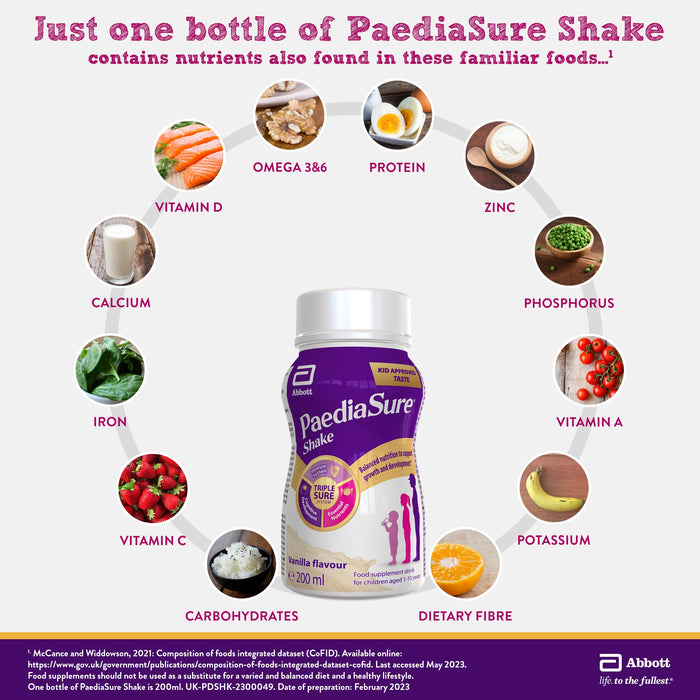 PaediaSure Shake Drink Flavour Vanilla - 4x200ml - Well Being Hsl at MyPerfumeShop by Paediasure