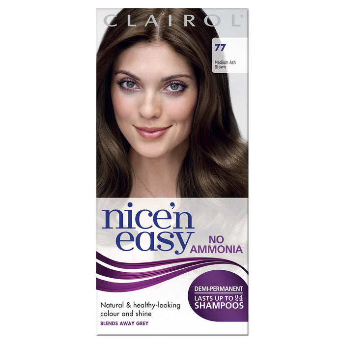 Nice & Easy Lasting Colour Non Permanent 77 Medium Ash Brown - Colourants at MyPerfumeShop by Clairol