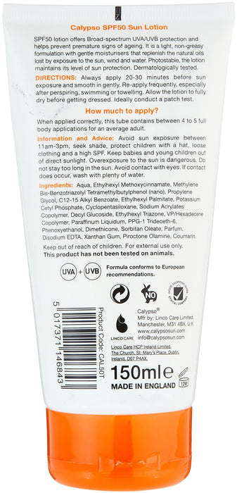 Calypso Sun Lotion SPF50 - 150ml - Sun Preps at MyPerfumeShop by Calypso