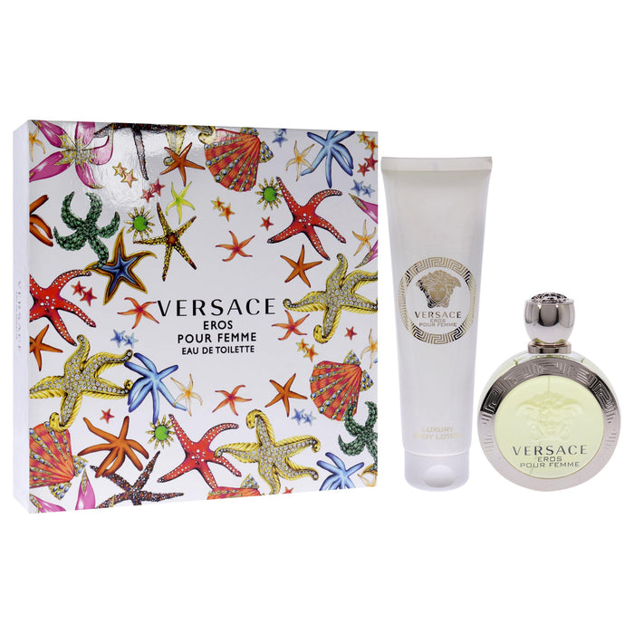 Versace Eros Pour Femme 2 Piece Gift Set: Eau de Toilette 100ml - Body Lotion 15 - Gift Set at MyPerfumeShop by Versace